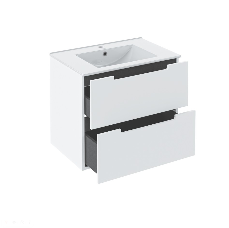 Тумба напольная Runo Лина 60 с раковиной Teffy 60, белый