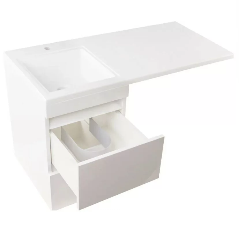 Мебель для ванной Style Line Даллас 110 Люкс Plus левая, комплект, подвесной, белый