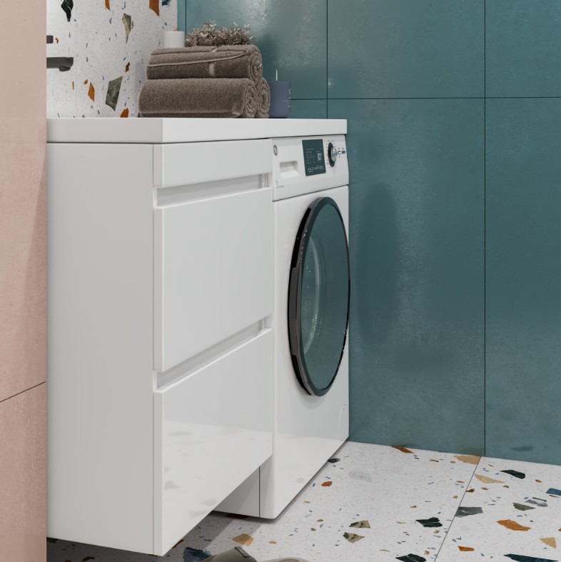 Тумба напольная Vigo Urban 600-0-2, столешница 120 L/R, раковина Kamilla 120, 2 ящика, белый