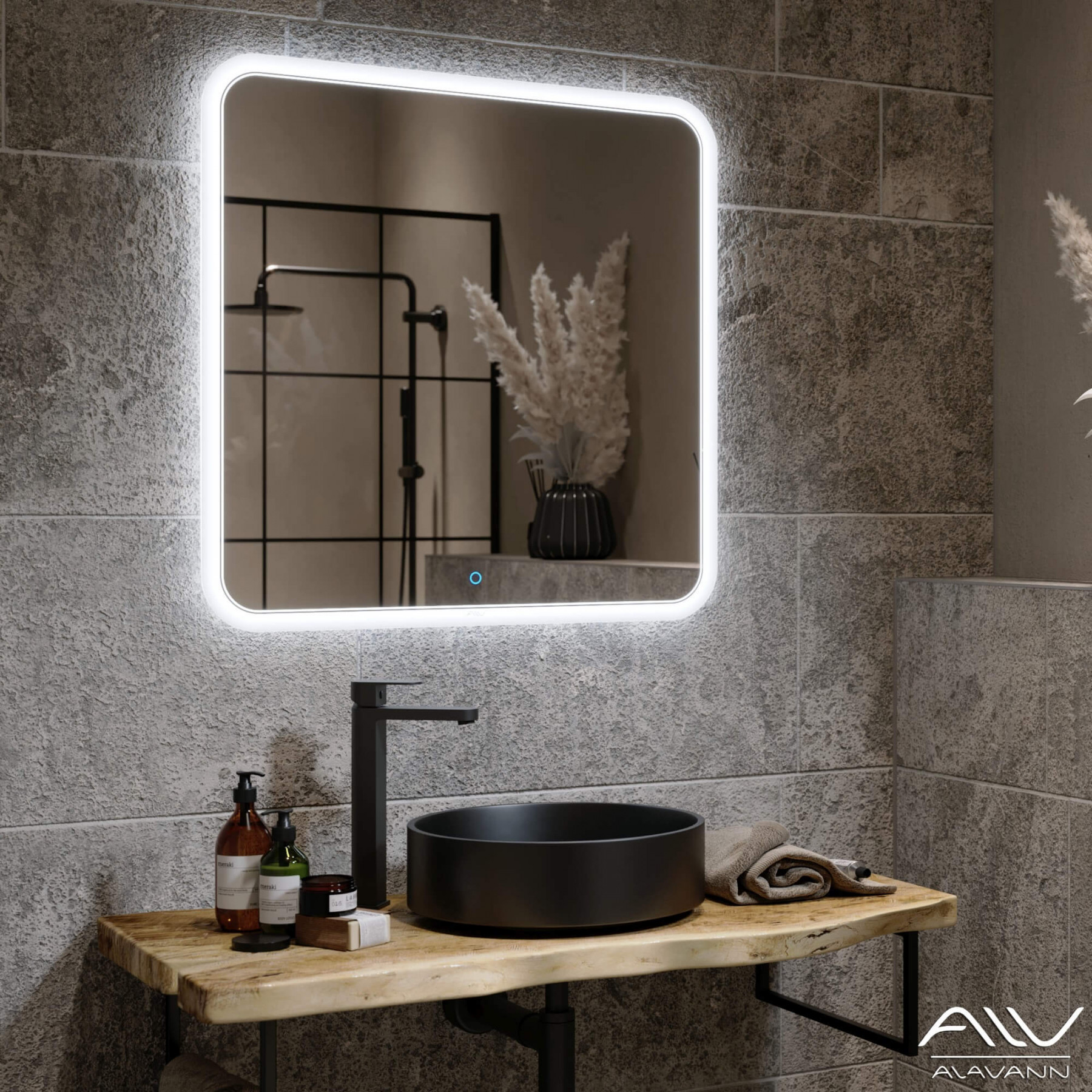 Зеркало Alavann Anna 70 свет, сенсор, белый