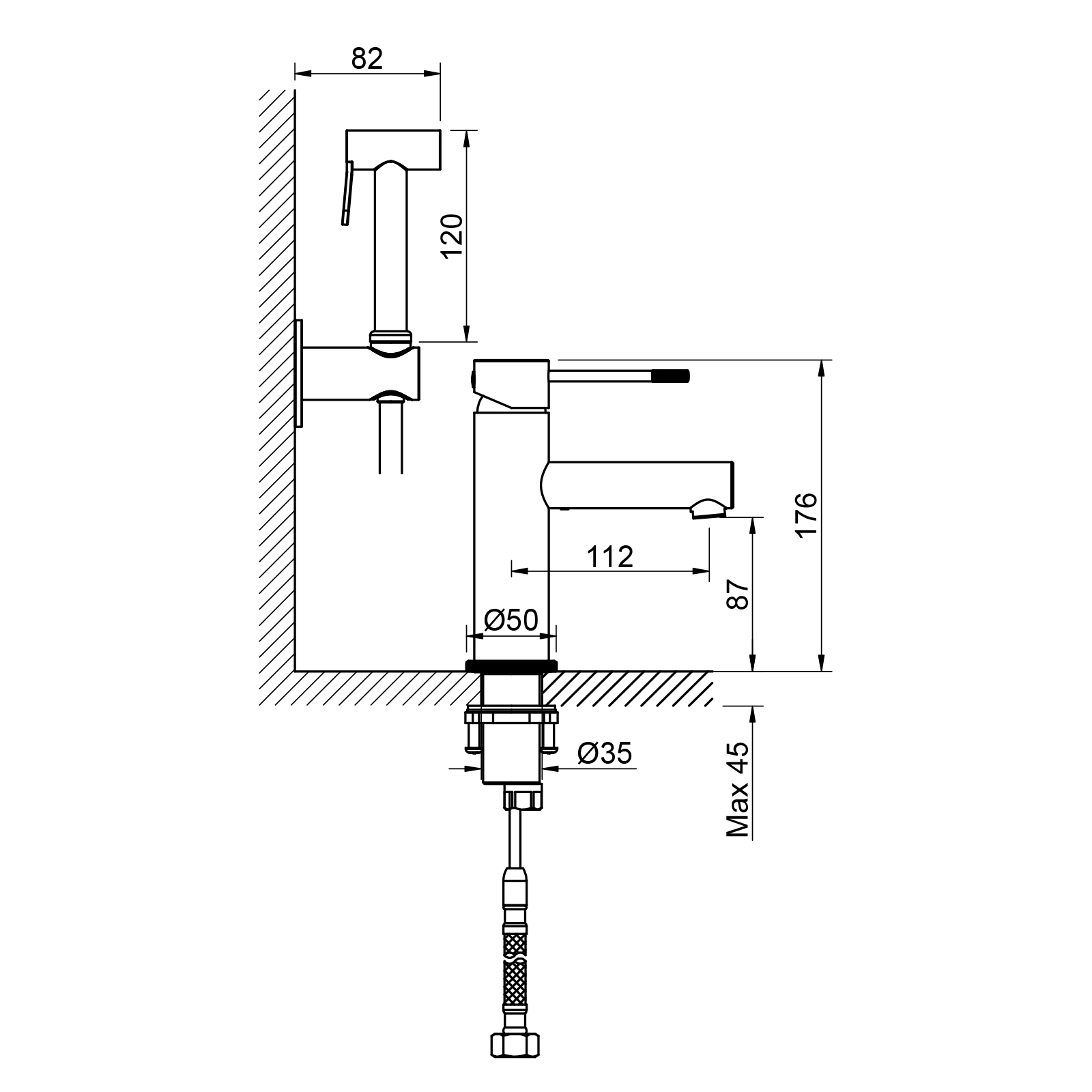 Смеситель для раковины с гигиеническим душем Timo Saona 2360/00G хром