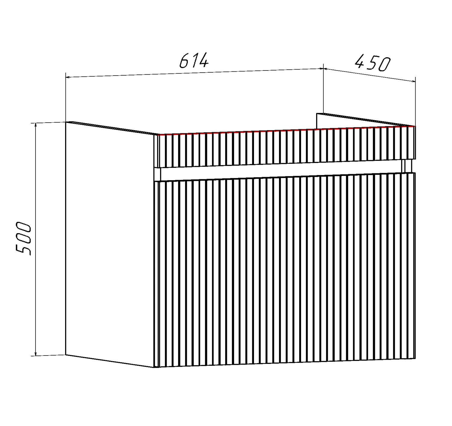 Тумба подвесная Runo Модена 65 с раковиной Оскар 65, белый/железный камень