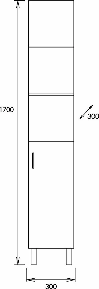 Пенал Onika Тимбер 30.01 R, напольный, серый матовый, дуб сонома