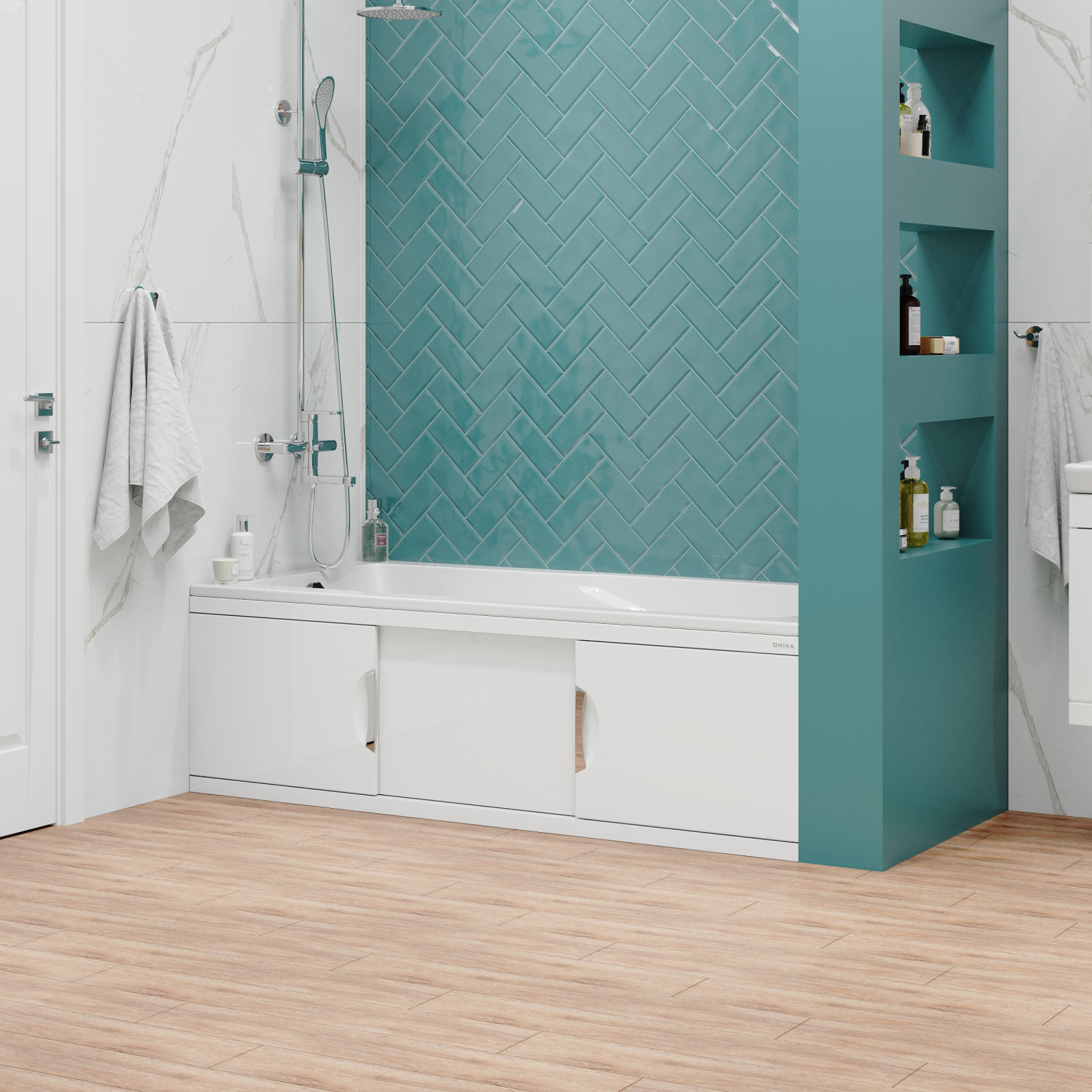 Экран под ванну Onika Лагуна Эконом 150 раздвижной белый