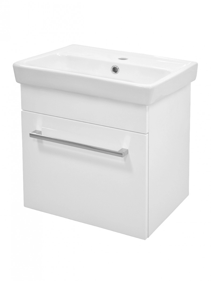 Тумба с раковиной Aquaton Поль 50 подвесная, белая
