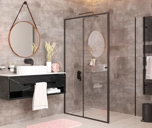 Душевой уголок Wasserkraft Dill 61S17 прямоугольный, без поддона, прозрачное стекло, черный