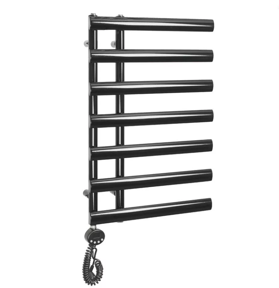 Полотенцесушитель электрический Domoterm Гамма П7 500х780 EL левый, черный матовый