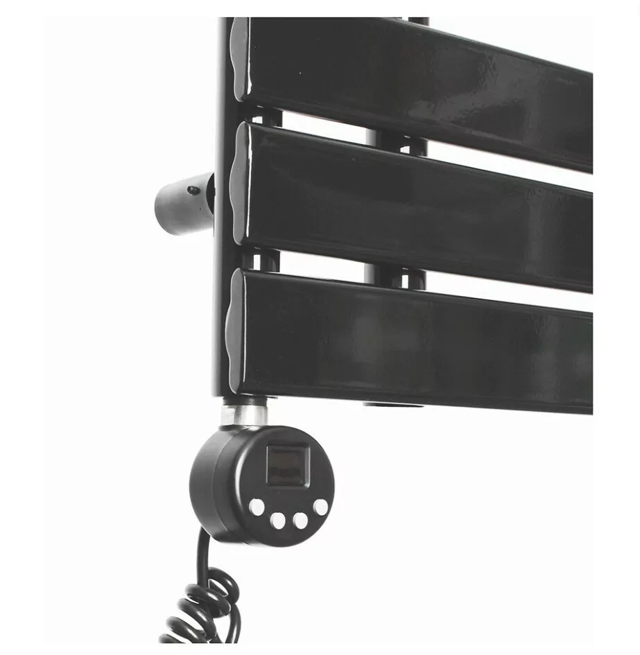 Полотенцесушитель электрический Domoterm Дельта П9 500х820 EL левый, черный матовый