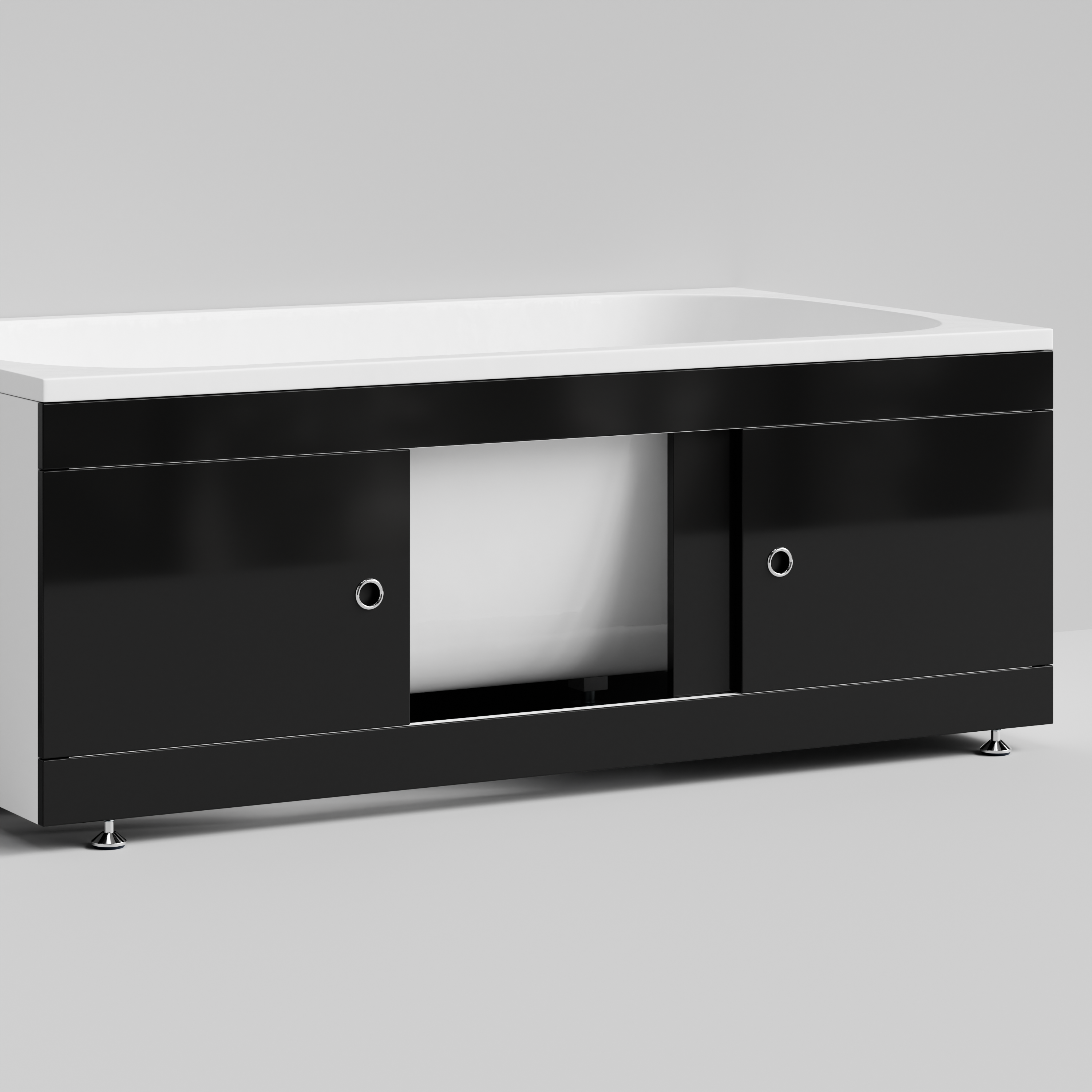 Экран под ванну Vod-ok Купе 150 раздвижной Черный глянец