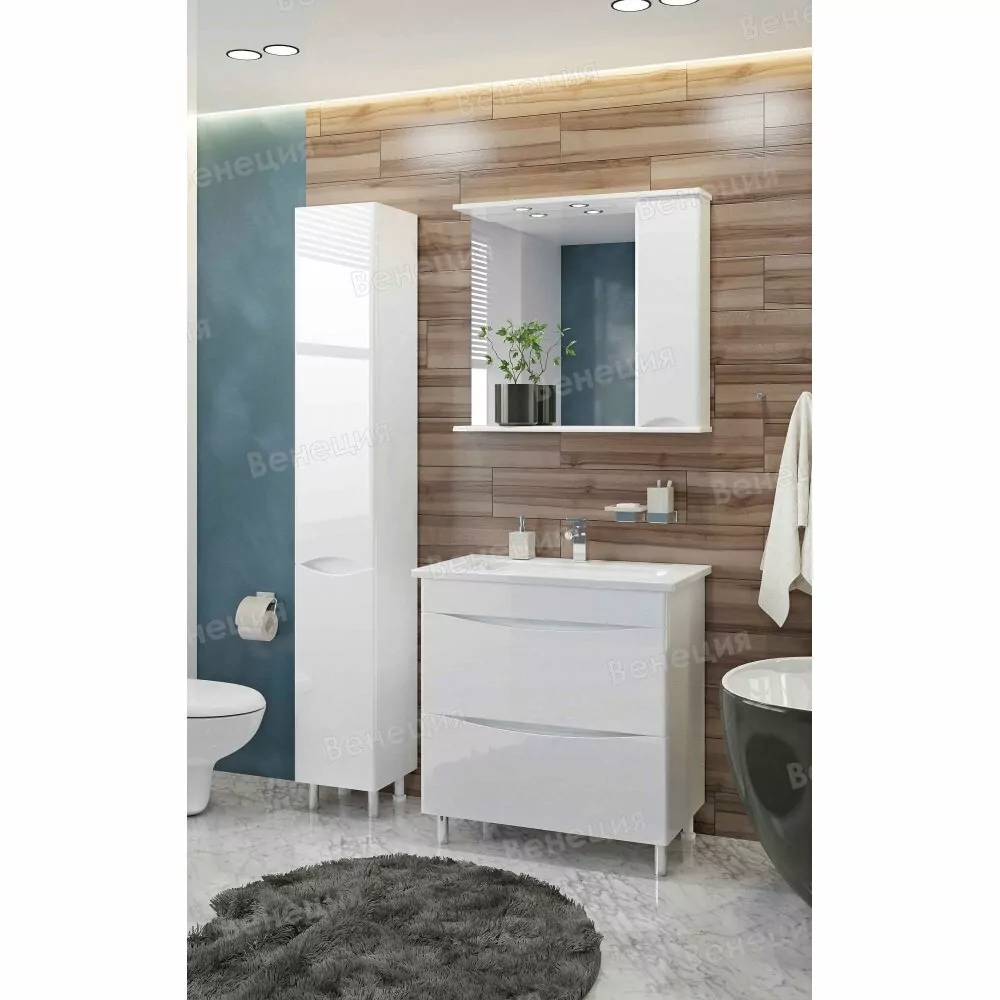 Тумба с раковиной Венеция Даниэль 80 напольная, белый