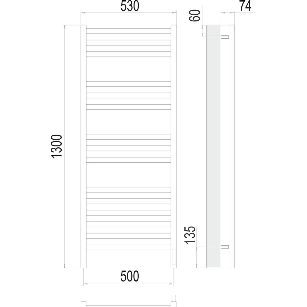 Полотенцесушитель электрический Terminus Енисей П15 50х130