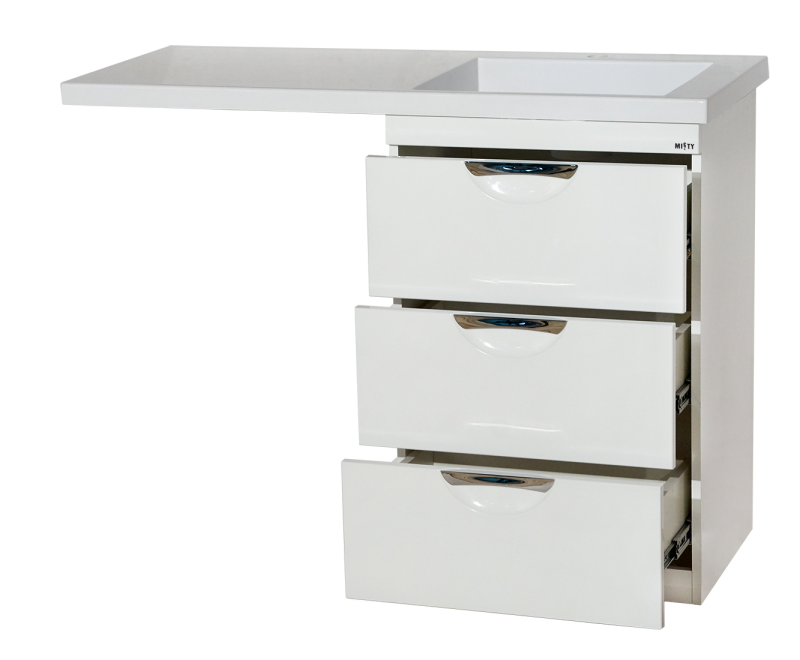Тумба с раковиной Misty Куба 60 под стиральную машину, с раковиной Misty Гавана 120 R, белый