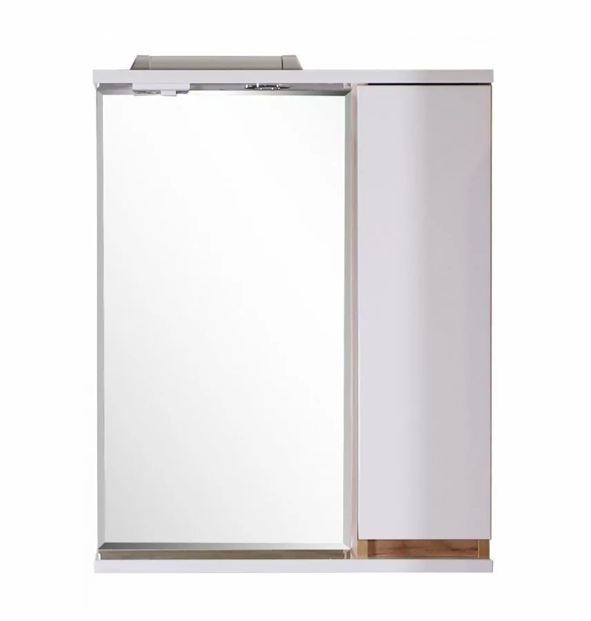 Зеркало со шкафчиком Асб-мебель Марко 60 R свет, белый/дуб золотой