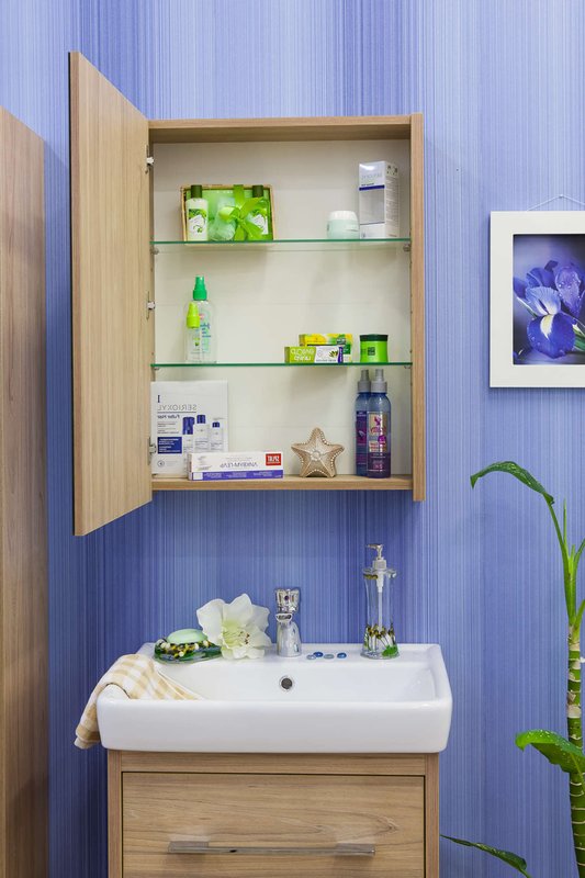 Зеркало-шкаф Sanflor Ларго 60 L вяз швейцарский