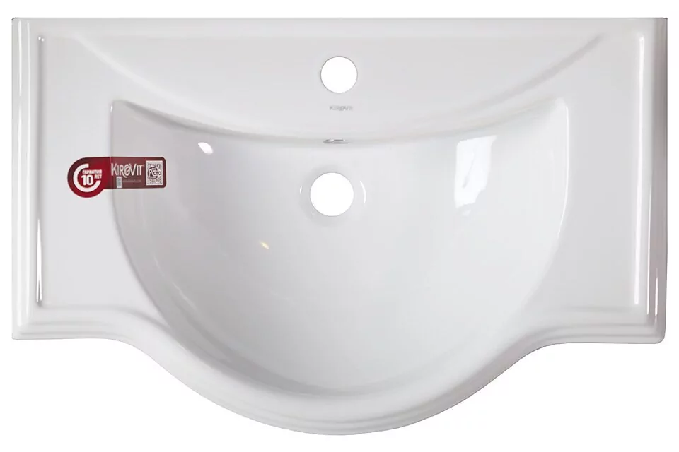 Тумба напольная Asb-Woodline Салерно 65 с раковиной Классик 65, белый/патина серебро