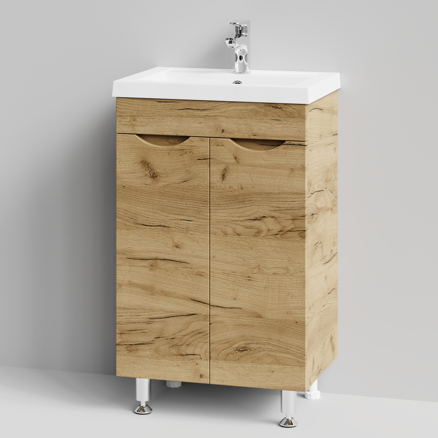 Тумба с раковиной Vod-ok Смайл 50 напольная, Дуб Тортуга