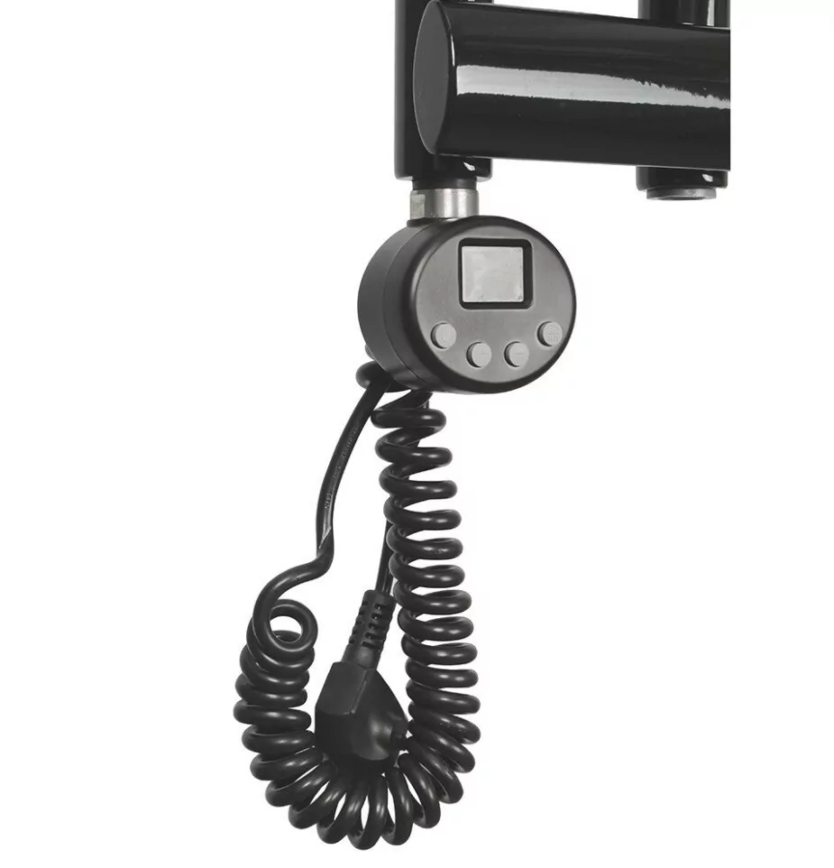 Полотенцесушитель электрический Domoterm Гамма П7 500х780 EL левый, черный матовый