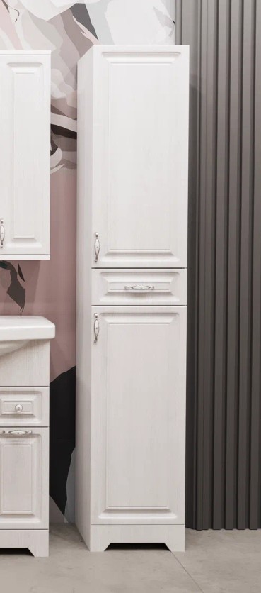 Пенал Stella Polar Кармела 36 R напольный, Люкс белое серебро 