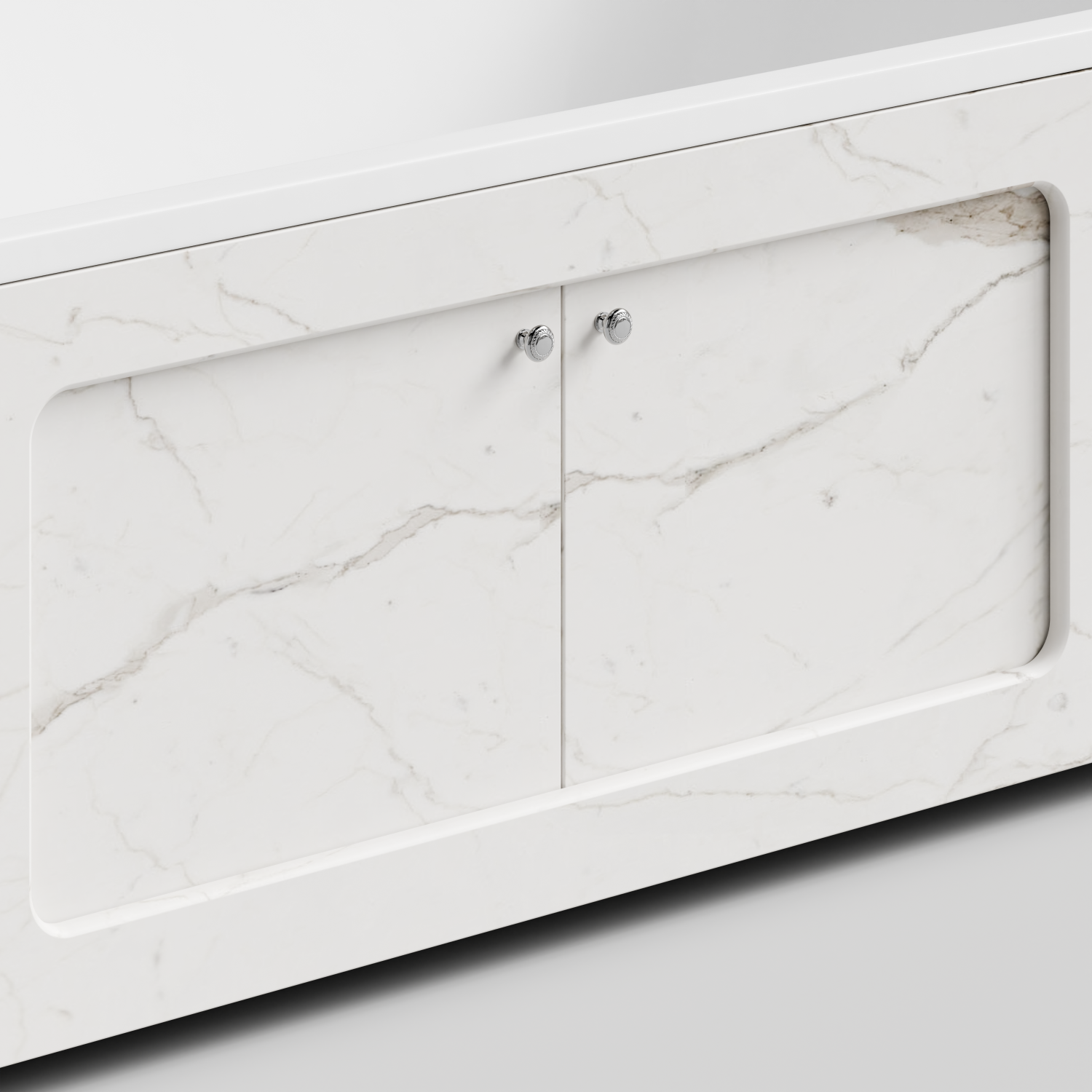 Экран под ванну Vod-ok Лидер 180 раздвижной Мрамор Белый натур милк