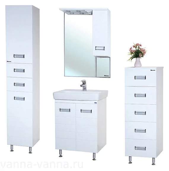 Тумба с раковиной Bellezza Сиена 50 напольная, прямая, белая