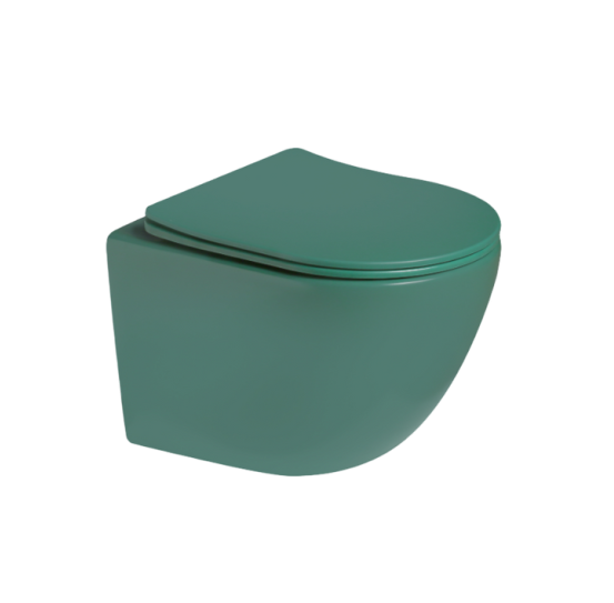 Унитаз SantiLine SL-5005T-G подвесной, с микролифтом, зеленый матовый