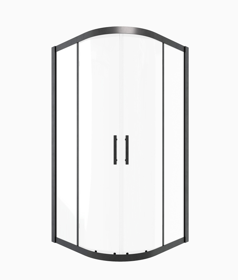 Душевой угол Timo TPSS-90/03C-8, 900*900*2000, профиль черный, стекло прозрачное 8 мм