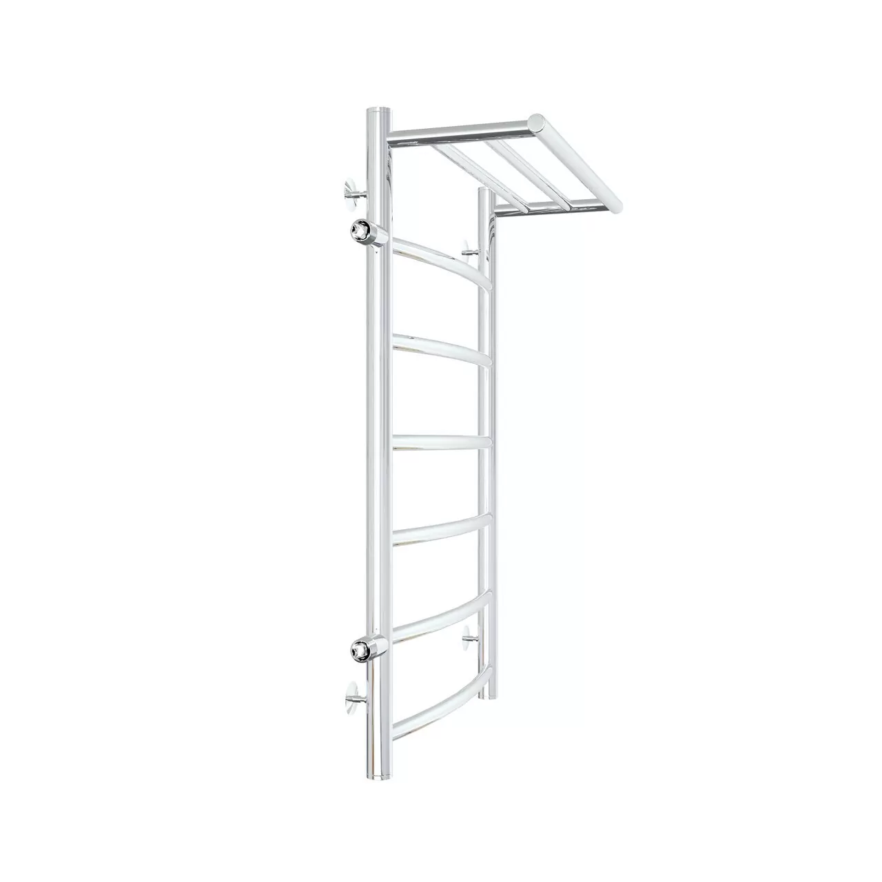 Полотенцесушитель водяной Laris Классик П7 500х800 L МЦ 500-1, боковой, с полкой, хром