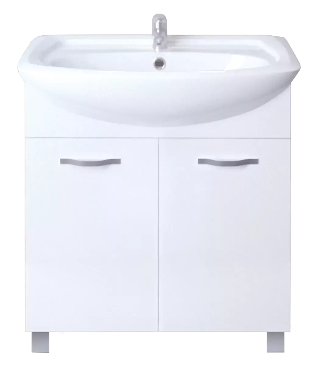 Тумба напольная 1Marka Вита 65Н с раковиной Балтика 65, 2 двери, белый от магазина Vanna-Vanna.ru!