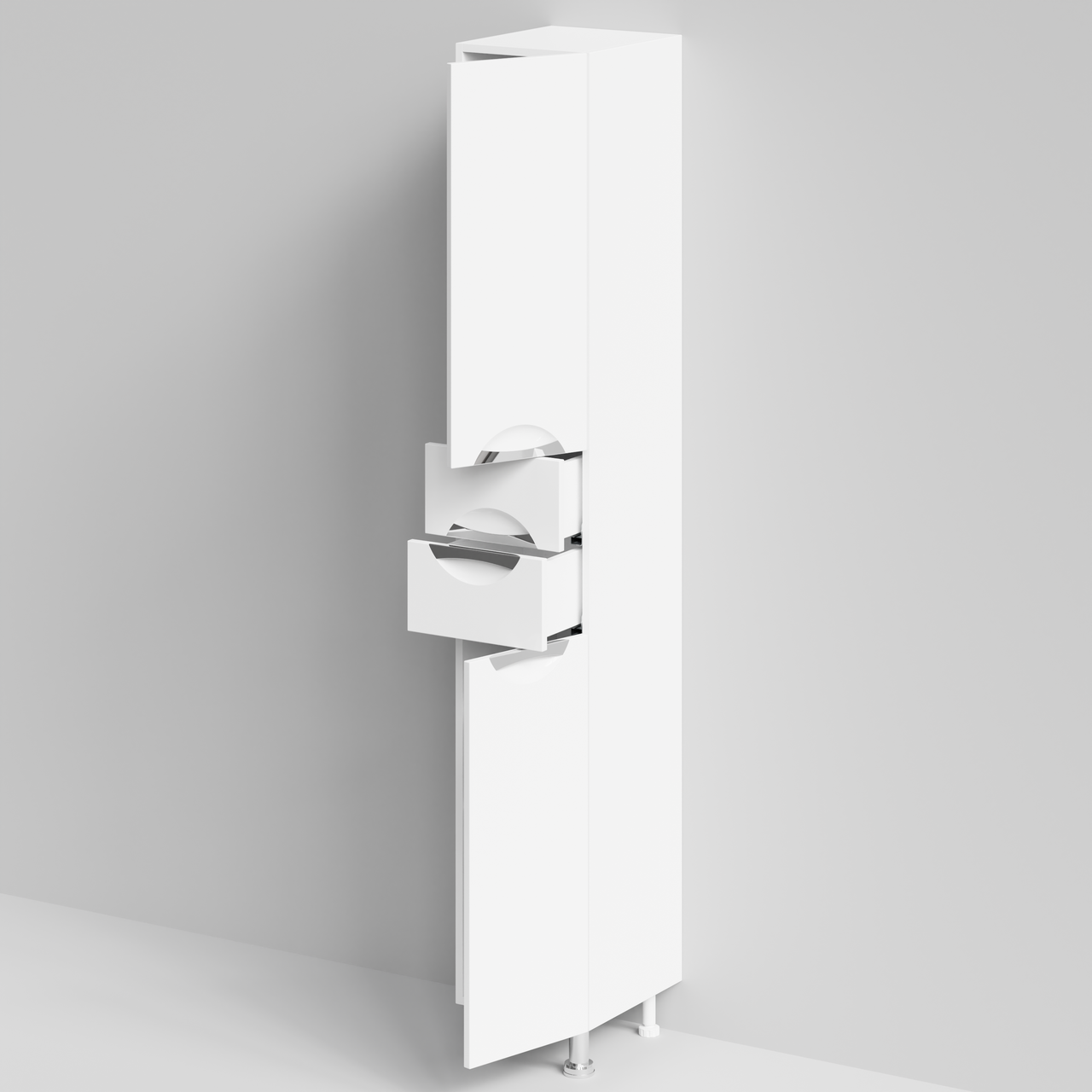 Пенал Vod-ok Лира 30 L/R напольный, с ящиками, белый