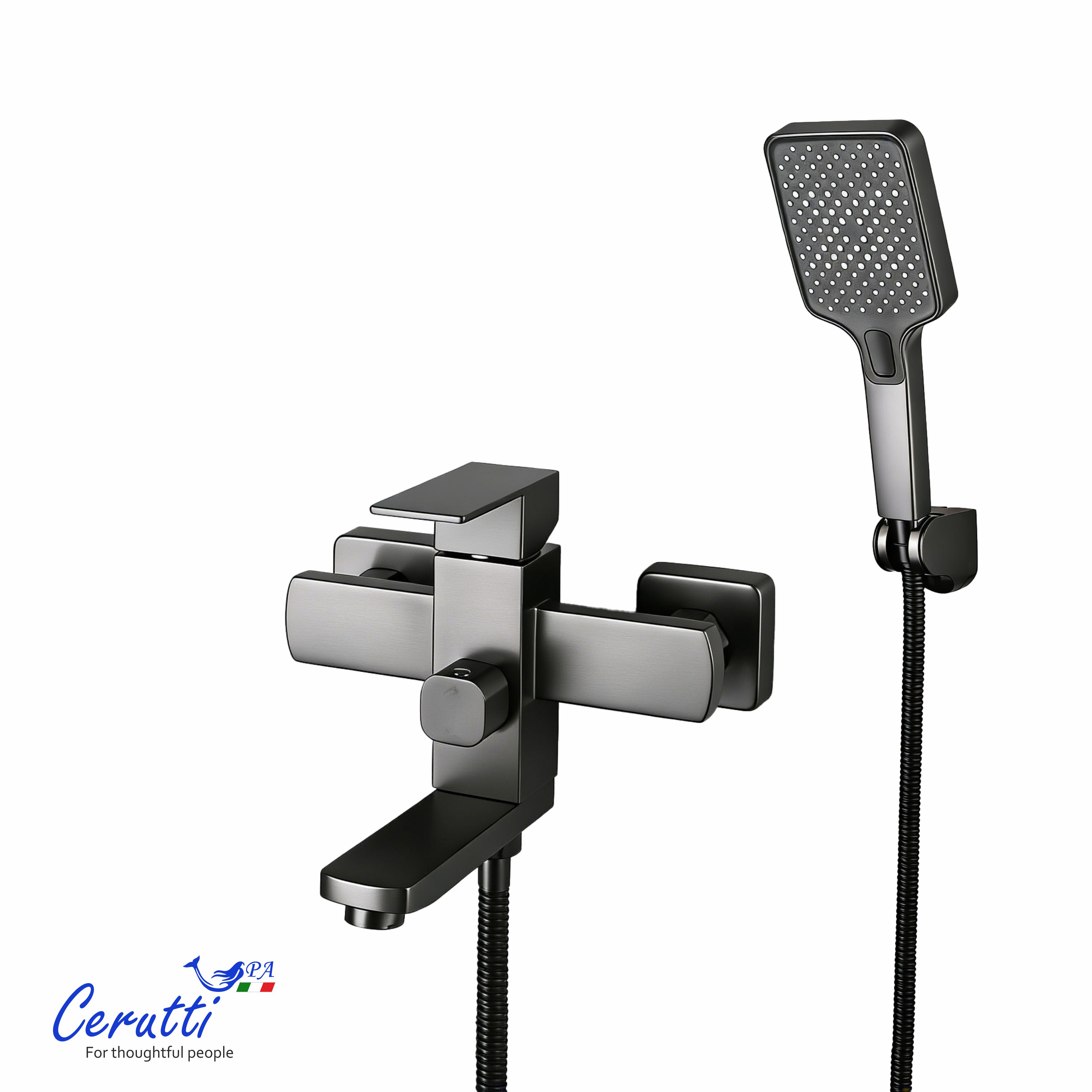 Смеситель для ванны Ceruttispa Клелия VGR (CLELIA VGR) из нержавеющей стали, цвет серый матовый