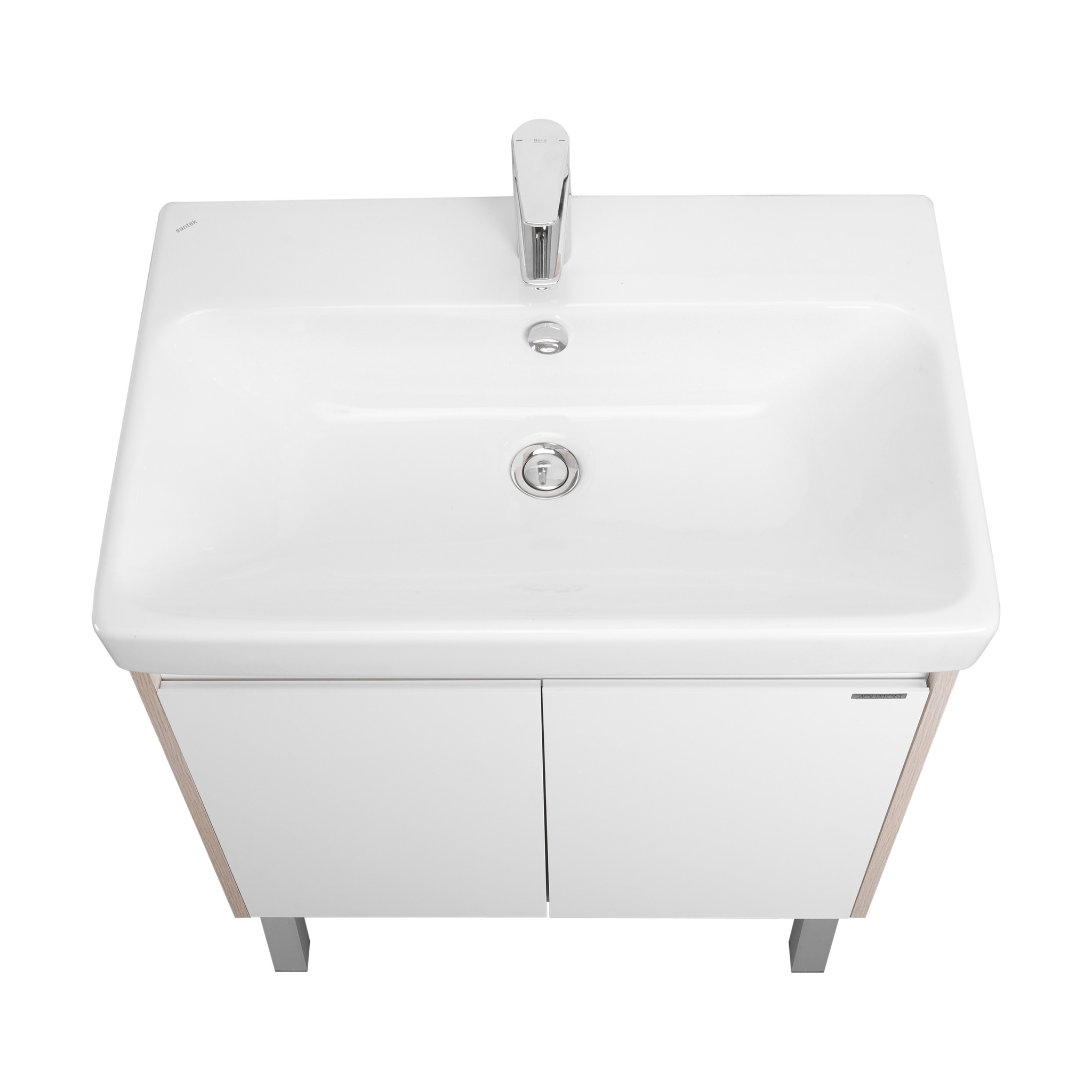 Тумба Aquaton Сканди Doors 70 с раковиной Адриана 70, 2 ящика, подвесная, белый, дуб верона
