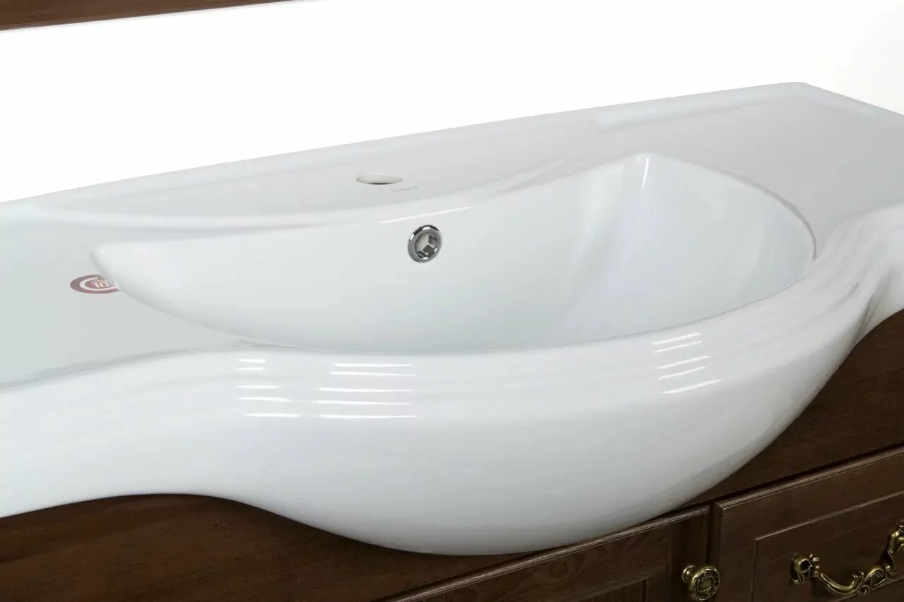 Тумба напольная ValenHouse Эллина 105 с раковиной Классик 105, 3 двери, 2 ящика, кальяри, бронза