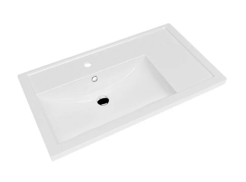 Тумба с раковиной Bellezza Рона 80 R напольная белый дуб/натуральный дуб