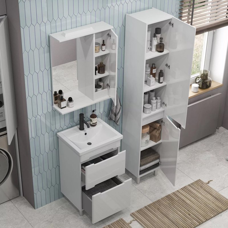 Зеркальный шкаф SanStar Адель/Модена 60 белый