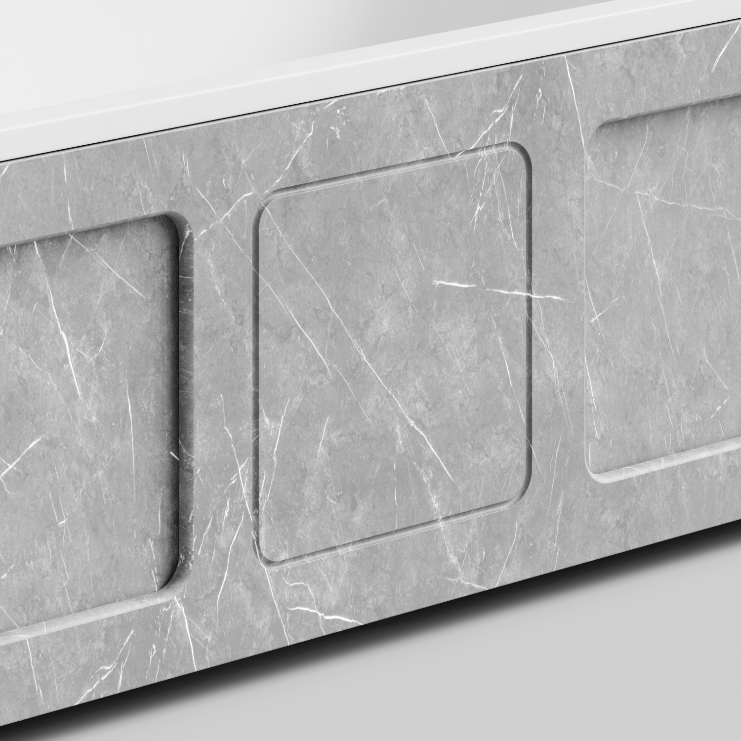 Экран под ванну Vod-ok Хит 170 раздвижной Мрамор Белый софт тач