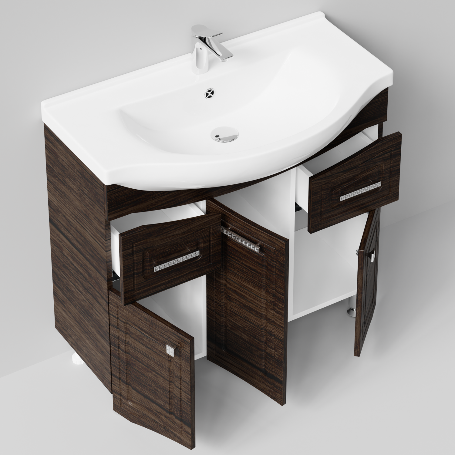 Тумба с раковиной Адам 90 напольная, Палисандр, петли слева