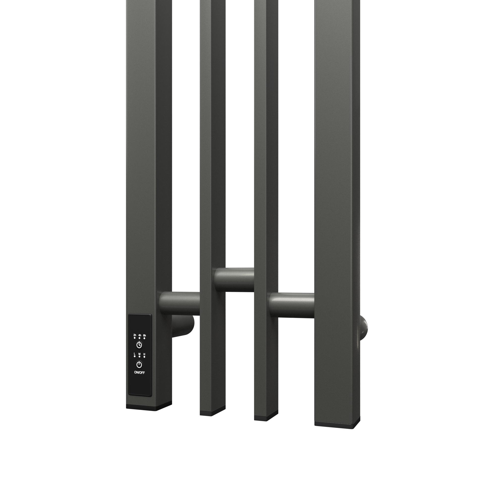 Полотенцесушитель электрический APEXTERMO Delta DL10182GF 800x140 с крючками, графит металлик