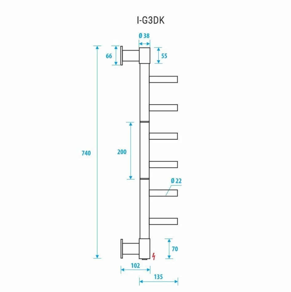 Полотенцесушитель электрический Energy I chrome G3DK 74х13 поворотный, белый матовый от магазина Vanna-Vanna.ru!