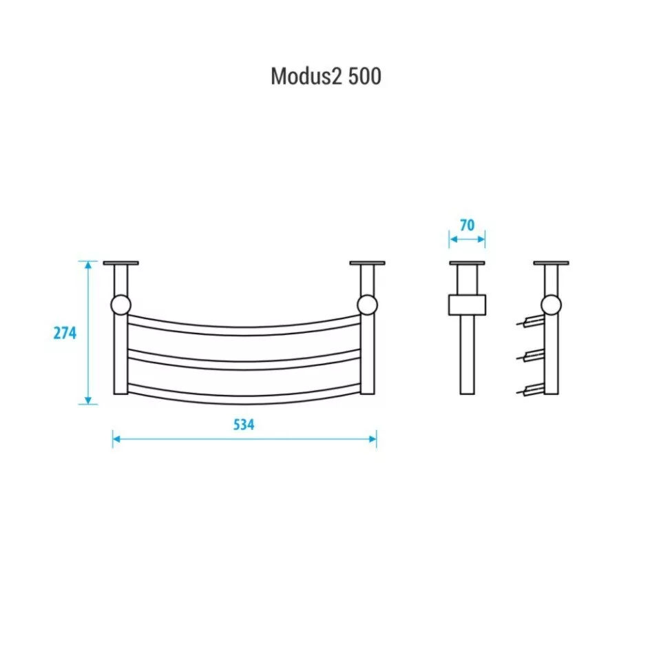 Полка для полотенцесушителя Energy Modus2 500 черный матовый