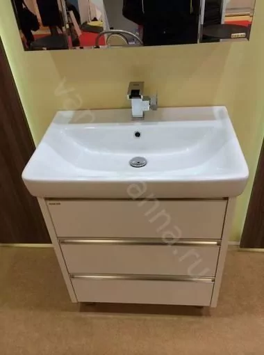 Тумба напольная Vod-ok Бридж 70 с раковиной Dreja Q 70, белая