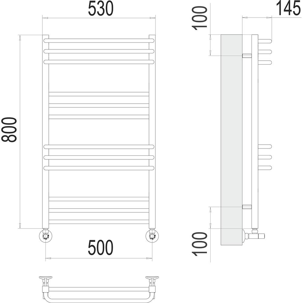 Полотенцесушитель водяной Terminus Соренто П12 50х80