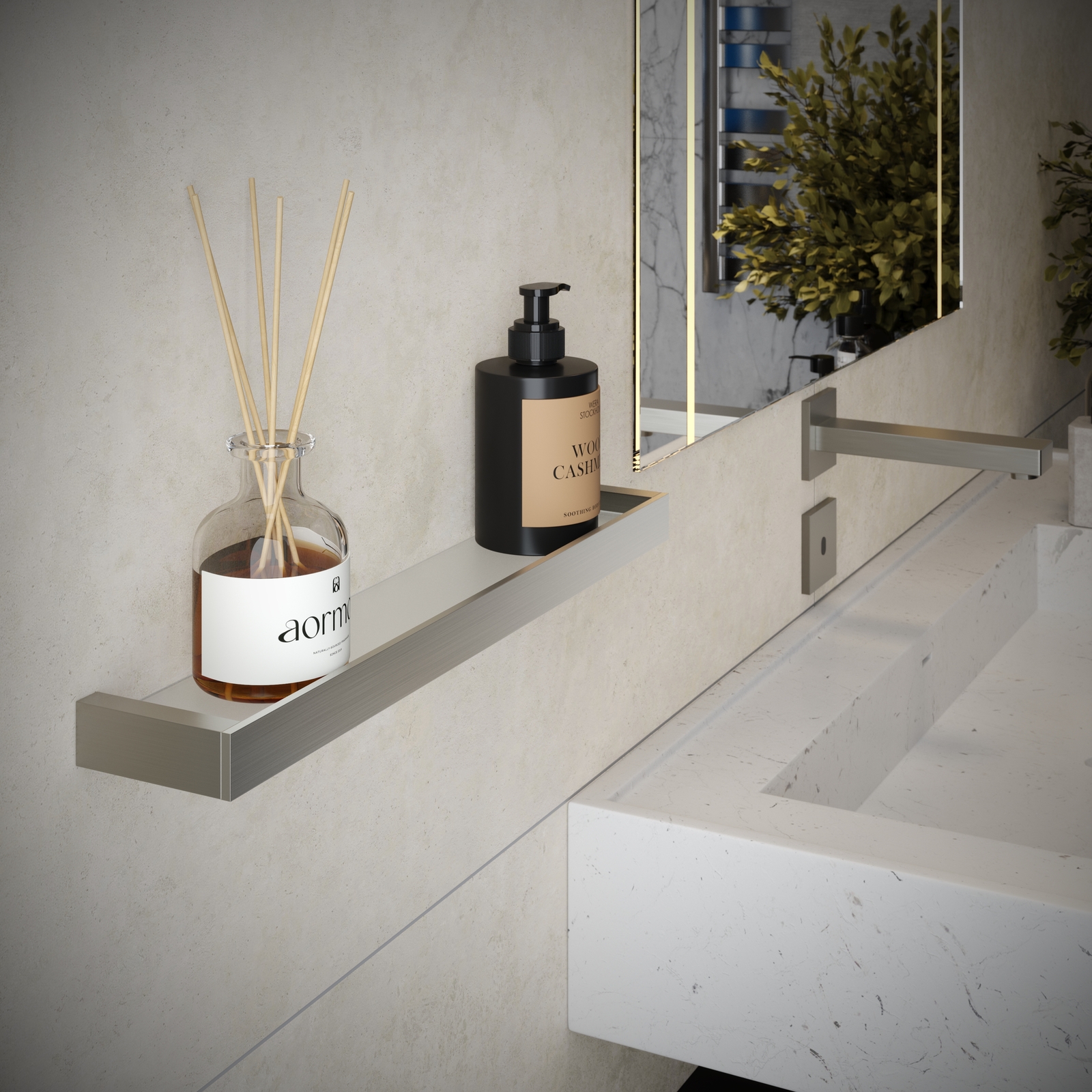 Полка в ванную стеклянная Timo Petruma 15272/13 никель