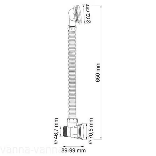 Слив перелив для ванны A055 WasserKraft click clack, 65 см, темная бронза