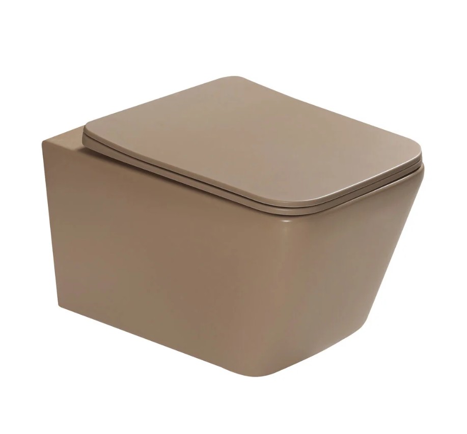 Унитаз SantiLine SL-5007KH подвесной, коричневый матовый