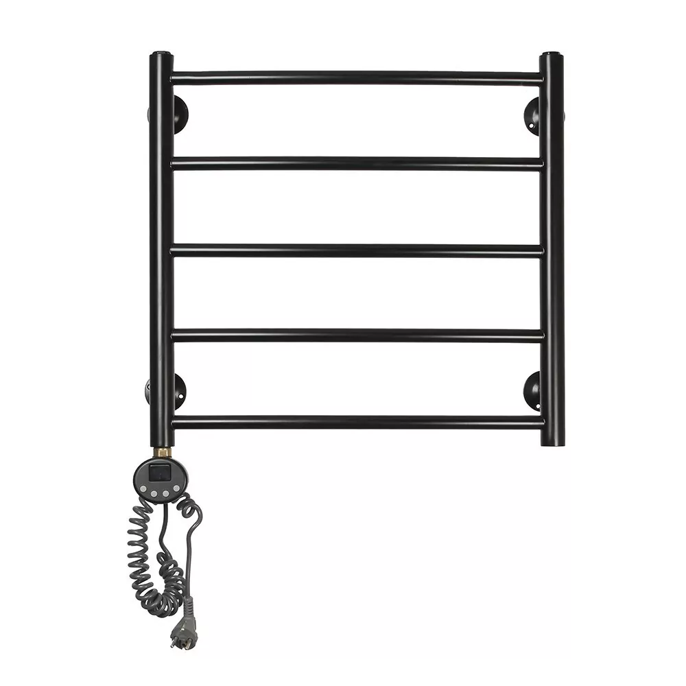 Полотенцесушитель электрический Domoterm Калипсо П5 500X500 EL левый, черный матовый