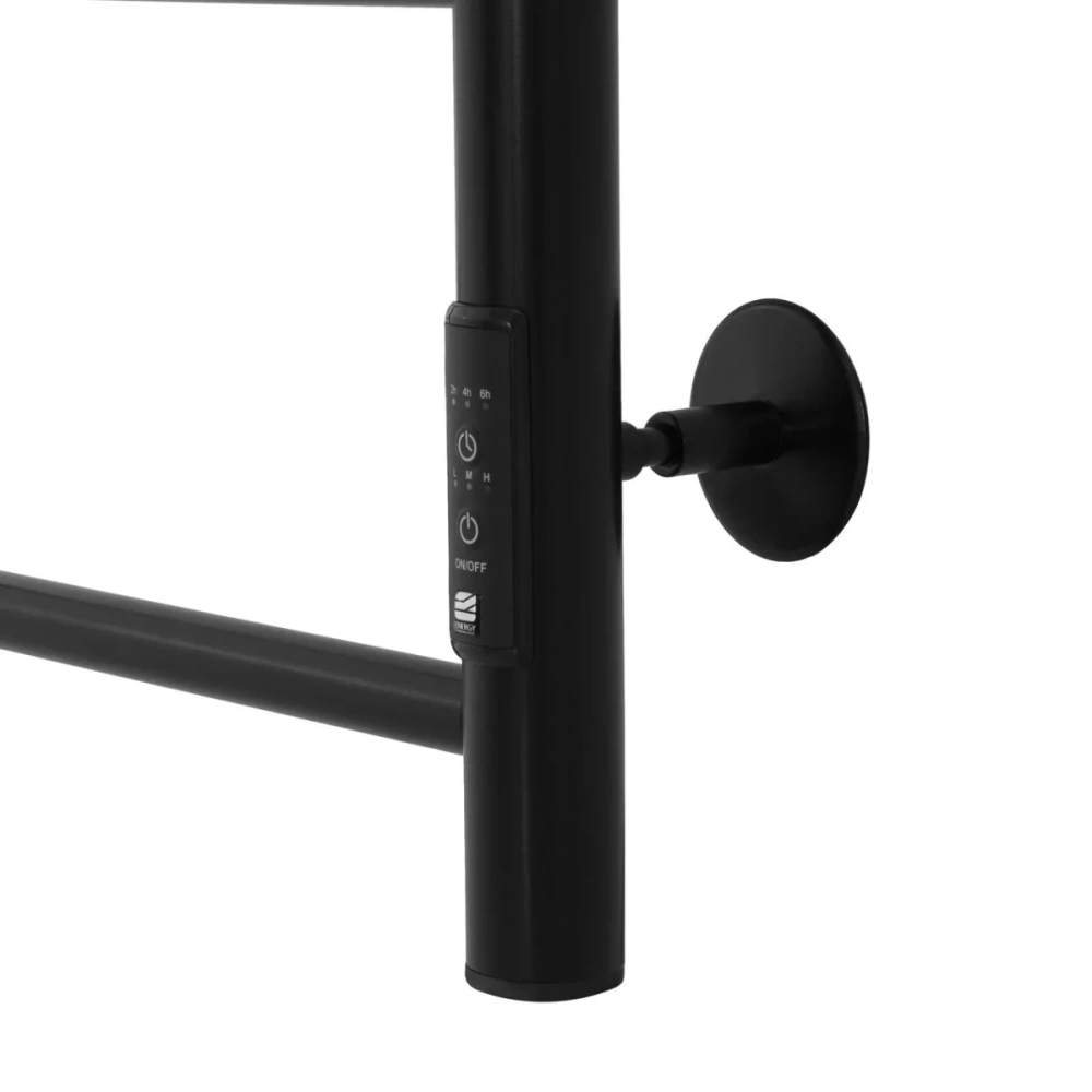 Полотенцесушитель электрический Energy Round 600x400 с таймером, черный матовый от магазина Vanna-Vanna.ru!