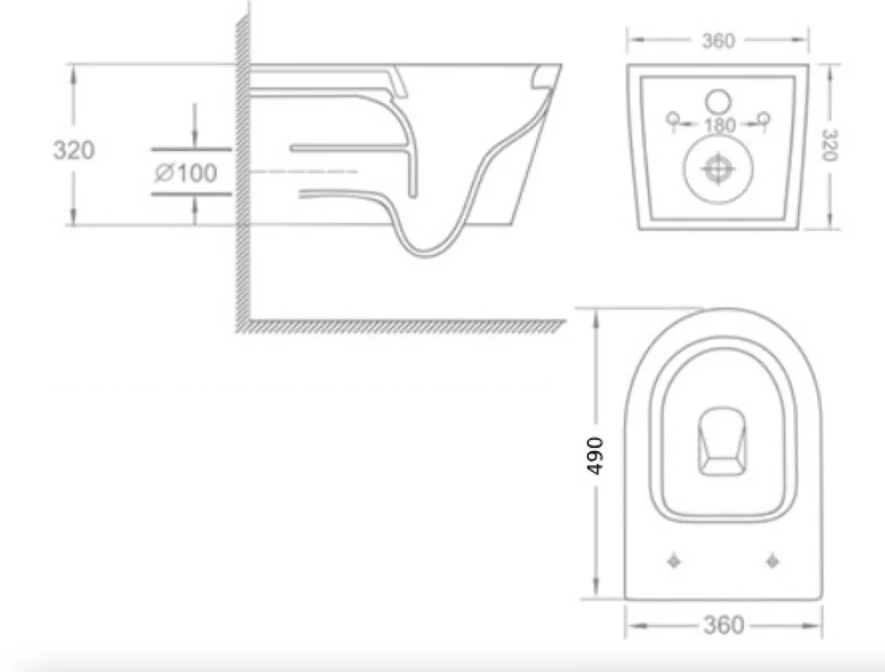 Унитаз Iberica Blanca Burgos IB.BRG.231.1B1 подвесной, безободковый, белый