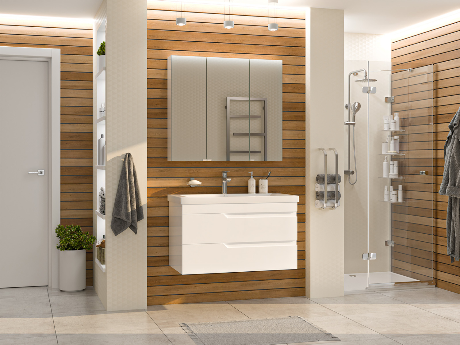 Тумба с раковиной Misty Софт 90 подвесная, белый