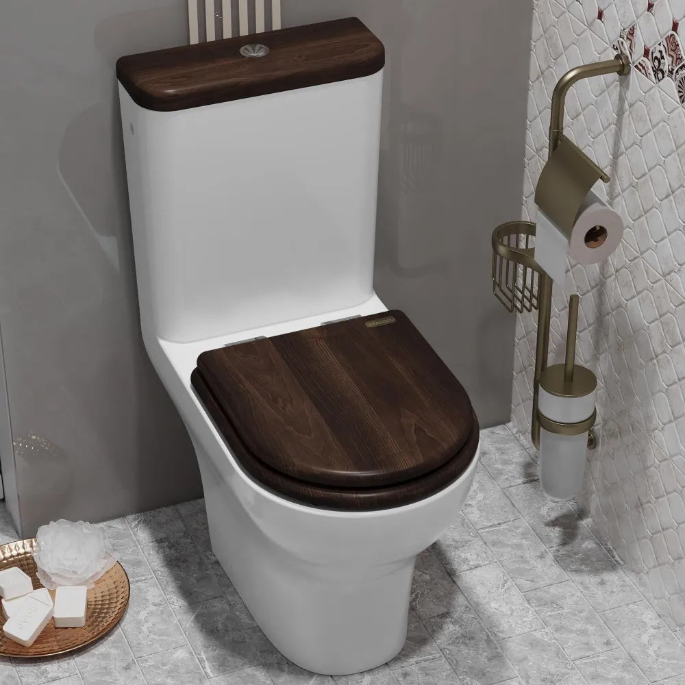 Унитаз-компакт Opadiris Палермо OS24724A белый, антикварный орех