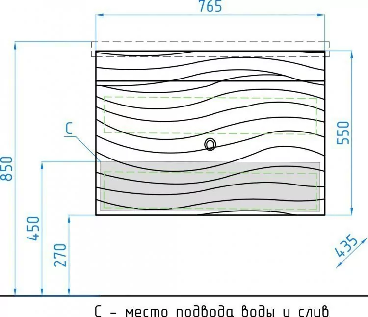 Тумба с раковиной Style Line Вероника 80 подвесная, белая